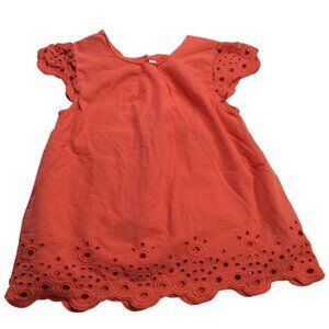Orange Eyelet Blouse w/ Keyhole Back